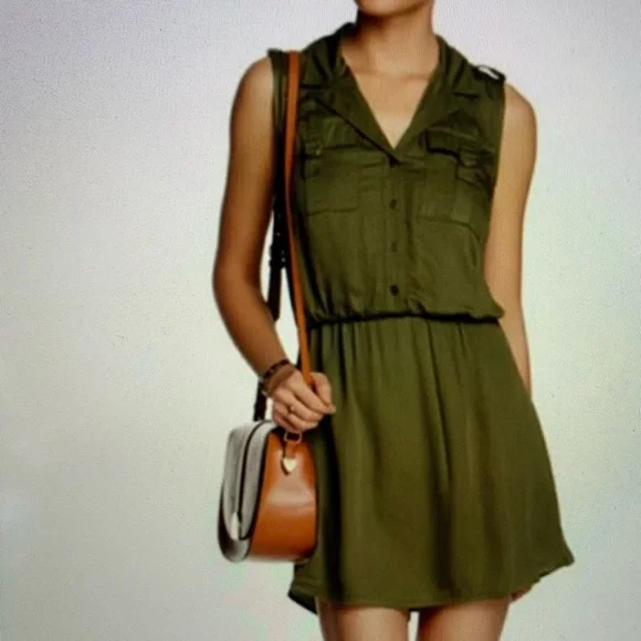 Daniel Rainn Dresses | Daniel Rainn Military Style Army Green Dress | Color: Green | Size: Lp | Poshbellaboop's Closet